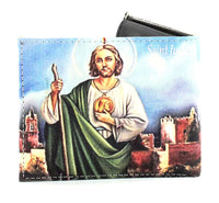 Load image into Gallery viewer, Designs by MyUtopia Shout Out:St. Jude Vegan Leather Bifold Men&#39;s Wallet with Flip Up ID Window
