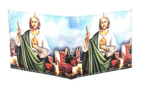 Load image into Gallery viewer, Designs by MyUtopia Shout Out:St. Jude Vegan Leather Bifold Men&#39;s Wallet with Flip Up ID Window
