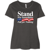 Load image into Gallery viewer, Designs by MyUtopia Shout Out:Stand for Something Fall for Nothing Trump Ladies&#39; Plus Size Curvy T-Shirt,Vintage Smoke / Plus 1X,Ladies T-Shirts
