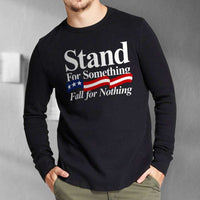 Load image into Gallery viewer, Designs by MyUtopia Shout Out:Stand For Something Fall For Nothing US Flag Long Sleeve Ultra Cotton T-Shirt
