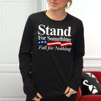 Load image into Gallery viewer, Designs by MyUtopia Shout Out:Stand For Something Fall For Nothing US Flag Long Sleeve Ultra Cotton T-Shirt
