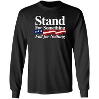Load image into Gallery viewer, Designs by MyUtopia Shout Out:Stand For Something Fall For Nothing US Flag Long Sleeve Ultra Cotton T-Shirt,S / Black,Adult Unisex T-Shirt
