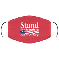 Load image into Gallery viewer, Designs by MyUtopia Shout Out:Stand For Something Fall For Nothing US Flag Trump Adult Fabric Face Mask with Elastic Ear Loops,3 Layer Fabric Face Mask / Red / Adult,Fabric Face Mask
