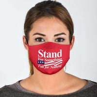 Load image into Gallery viewer, Designs by MyUtopia Shout Out:Stand For Something Fall For Nothing US Flag Trump Adult Fabric Face Mask with Elastic Ear Loops
