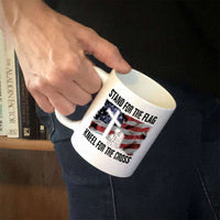 Load image into Gallery viewer, Designs by MyUtopia Shout Out:Stand For The Flag Kneel For The Cross Coffee Mug - White
