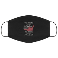 Load image into Gallery viewer, Designs by MyUtopia Shout Out:Stand For The Flag Kneel For The Fallen Adult Fabric Face Mask with Elastic Ear Loops,3 Layer Fabric Face Mask / Black / Adult,Fabric Face Mask
