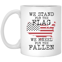 Load image into Gallery viewer, Designs by MyUtopia Shout Out:Stand for the Flag Kneel For The Fallen Flag in US Map Ceramic Coffee Mugs,11 oz / White,Ceramic Coffee Mug
