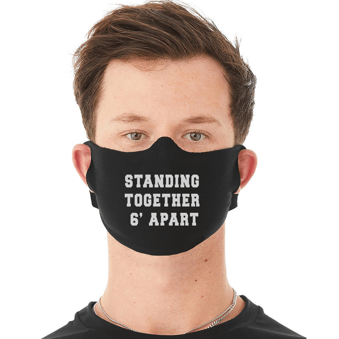 Designs by MyUtopia Shout Out:Standing Together 6' Apart Fabric Face Covering / Face Mask,Default Title,Fabric Face Mask