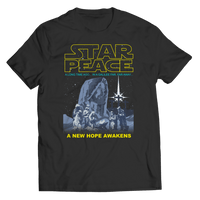 Load image into Gallery viewer, Designs by MyUtopia Shout Out:Star Peace A New Hope Awakens Christmas Christ Manger Scene Adult Tee Shirt
