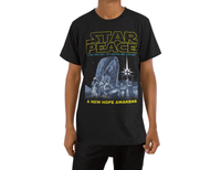 Load image into Gallery viewer, Designs by MyUtopia Shout Out:Star Peace A New Hope Awakens Christmas Christ Manger Scene Adult Tee Shirt,Short Sleeve Tee / Black / Small,Adult Unisex T-Shirt
