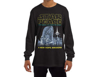 Load image into Gallery viewer, Designs by MyUtopia Shout Out:Star Peace A New Hope Awakens Christmas Christ Manger Scene Adult Tee Shirt,Long Sleeve Tee / Black / Small,Adult Unisex T-Shirt
