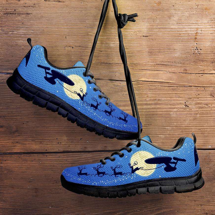 Designs by MyUtopia Shout Out:Star Trek Christmas Running Shoes,Kid's / 11 CHILD (EU28) / Blue/Black,Running Shoes