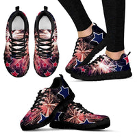 Load image into Gallery viewer, Designs by MyUtopia Shout Out:Stars and Fireworks 4th of July Running Sneakers,Women&#39;s / Ladies US5 (EU35) / Multi,Running Shoes
