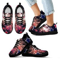 Load image into Gallery viewer, Designs by MyUtopia Shout Out:Stars and Fireworks 4th of July Running Sneakers,Kid&#39;s / 11 CHILD (EU28) / Multi,Running Shoes
