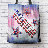 Load image into Gallery viewer, Designs by MyUtopia Shout Out:Stars and Stripes - Honor Fabric Totebag Reusable Shopping Tote

