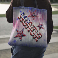 Load image into Gallery viewer, Designs by MyUtopia Shout Out:Stars and Stripes - Honor Fabric Totebag Reusable Shopping Tote
