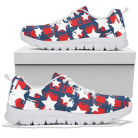 Load image into Gallery viewer, Designs by MyUtopia Shout Out:Stars and Strips Plaid Running Sneakers - White Soles
