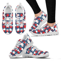 Load image into Gallery viewer, Designs by MyUtopia Shout Out:Stars and Strips Plaid Running Sneakers - White Soles
