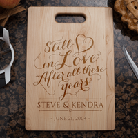 Load image into Gallery viewer, Designs by MyUtopia Shout Out:Still In Love After All these years Anniversary Gift Personalized Maple Cutting Board,🌟  Best Value 9 3/4″ X 13.5″,Cutting Board
