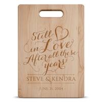 Load image into Gallery viewer, Designs by MyUtopia Shout Out:Still In Love After All these years Anniversary Gift Personalized Maple Cutting Board
