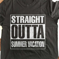 Load image into Gallery viewer, Designs by MyUtopia Shout Out:Straight Outta Summer Vacation Adult Unisex Cotton Short Sleeve T-Shirt
