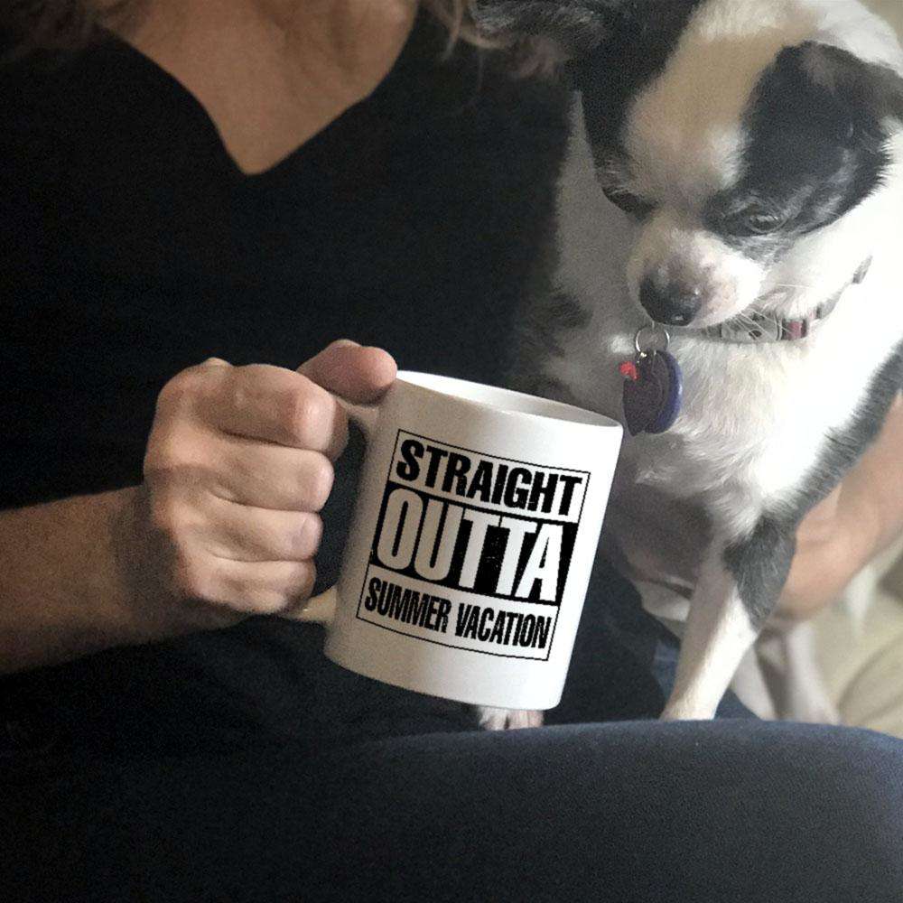 Designs by MyUtopia Shout Out:Straight Outta Summer Vacation White Coffee Mug