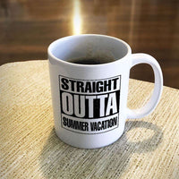 Load image into Gallery viewer, Designs by MyUtopia Shout Out:Straight Outta Summer Vacation White Coffee Mug,11oz / White,Ceramic Coffee Mug
