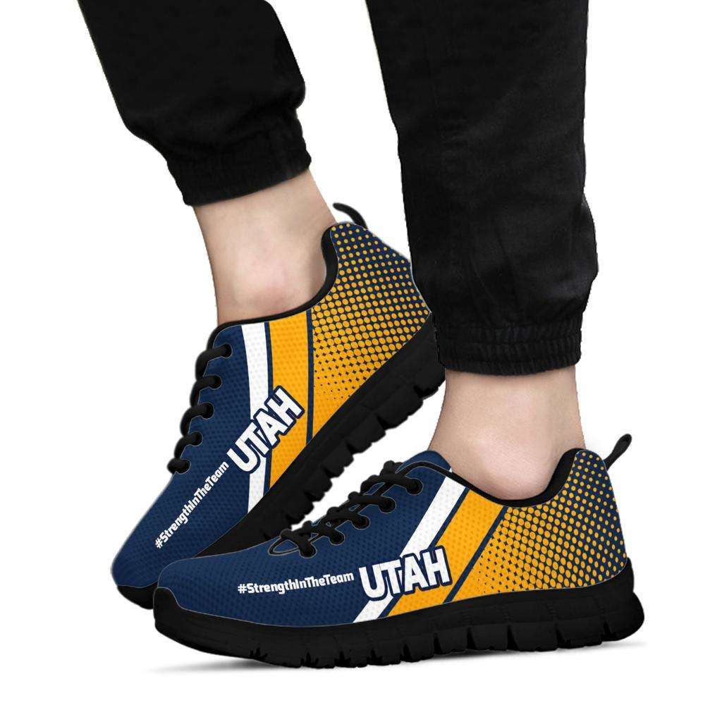 Designs by MyUtopia Shout Out:#Strength In The Team Utah Fan Running Shoes,Women's / Ladies US5 (EU35),Running Shoes