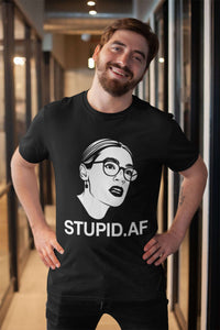 Load image into Gallery viewer, Designs by MyUtopia Shout Out:Stupid AOC Trump Political Humor Unisex Jersey Short-Sleeve T-Shirt
