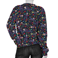 Load image into Gallery viewer, Designs by MyUtopia Shout Out:Sugar Skull Kitties Ladies Sweater
