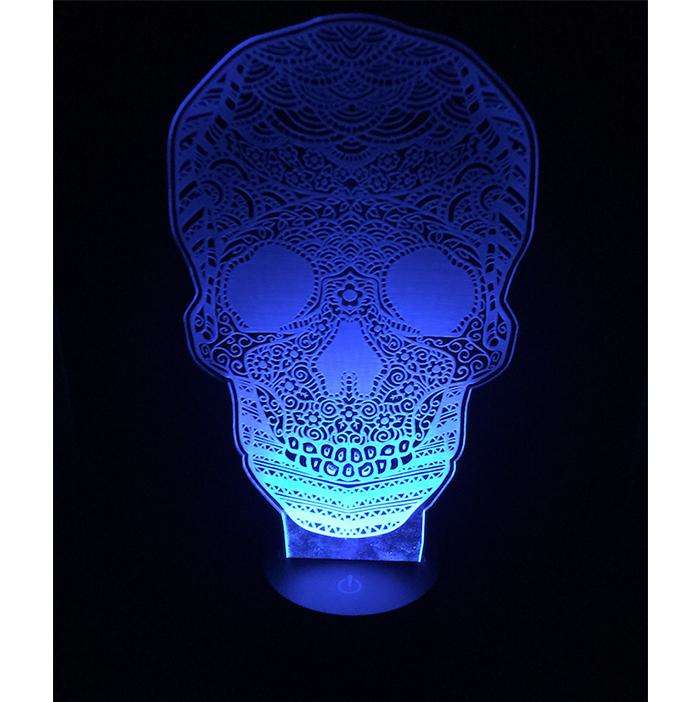 Designs by MyUtopia Shout Out:Sugar Skull USB Powered LED 3D Night-light Lamp Glows in Multiple Colors