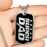 Load image into Gallery viewer, Designs by MyUtopia Shout Out:Super Dad Personalized Engravable Keepsake Dog Tag
