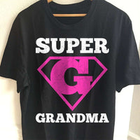 Load image into Gallery viewer, Designs by MyUtopia Shout Out:Super Grandma Adult Unisex Cotton Short Sleeve T-Shirt,S / Black,Adult Unisex T-Shirt
