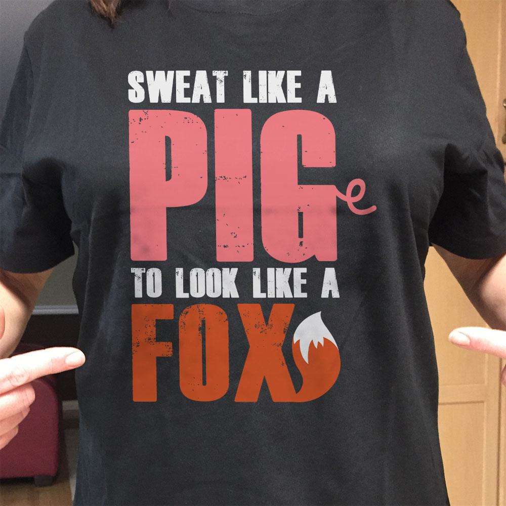 Designs by MyUtopia Shout Out:Sweat Like A Pig Adult Unisex T-Shirt
