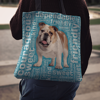 Load image into Gallery viewer, Designs by MyUtopia Shout Out:Sweet Bulldog Fabric Totebag Reusable Shopping Tote
