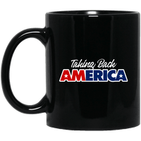 Load image into Gallery viewer, Designs by MyUtopia Shout Out:Taking Back America Trump Ceramic Coffee Mug,11 oz / Black,Ceramic Coffee Mug
