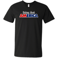 Load image into Gallery viewer, Designs by MyUtopia Shout Out:Taking Back America Trump Men&#39;s Printed V-Neck T-Shirt,S / Black,Adult Unisex Vneck Tee
