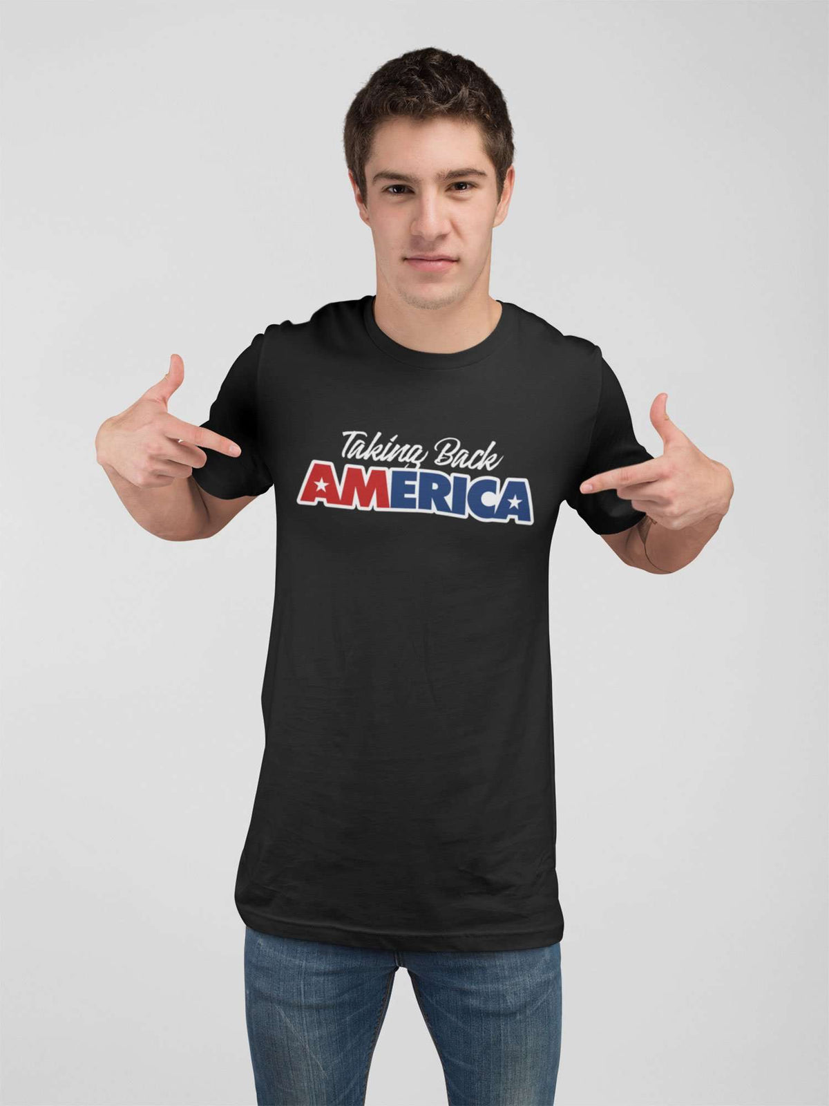 Designs by MyUtopia Shout Out:Taking Back America Unisex Jersey Short-Sleeve T-Shirt