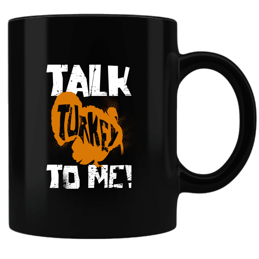 Designs by MyUtopia Shout Out:Talk Turkey To Me Black Ceramic Coffee Mug,Black,Ceramic Coffee Mug