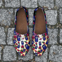 Load image into Gallery viewer, Designs by MyUtopia Shout Out:TARDIS and Rose Casual Canvas Slip on Shoes Women&#39;s Flats,Ladies US6 (EU36) / Multi,Slip on Flats

