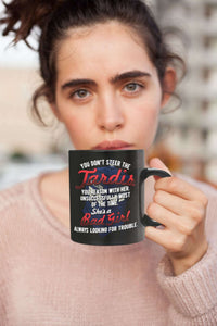 Load image into Gallery viewer, Designs by MyUtopia Shout Out:Tardis Bad Girl Ceramic Coffee Mug - Black
