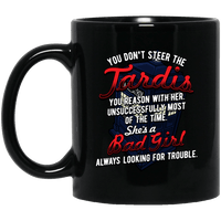Load image into Gallery viewer, Designs by MyUtopia Shout Out:Tardis Bad Girl Ceramic Coffee Mug - Black,11 oz / Black,Ceramic Coffee Mug
