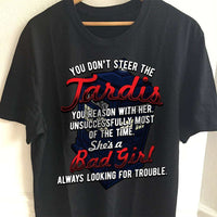 Load image into Gallery viewer, Designs by MyUtopia Shout Out:Tardis Bad Girl Ladies&#39; 100% Cotton T-Shirt
