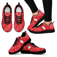 Load image into Gallery viewer, Designs by MyUtopia Shout Out:TARDIS Terms Timey Wimey Running Shoes - RED,Womens Black Sole / Womens US5 (EU35) / Red,Running Shoes
