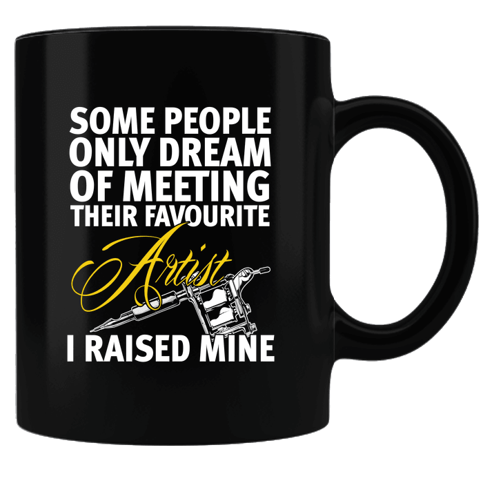 Designs by MyUtopia Shout Out:Tattoo Artist Mom Black Coffee Mug,Black,Ceramic Coffee Mug