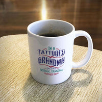 Load image into Gallery viewer, Designs by MyUtopia Shout Out:Tattooed Grandma White Coffee Mug
