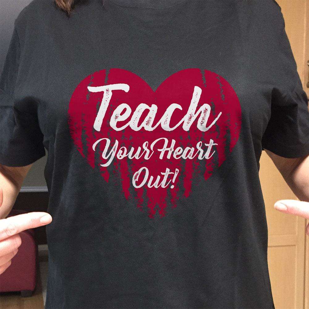 Designs by MyUtopia Shout Out:Teach Your Heart Out Adult Unisex Cotton Short Sleeve T-Shirt