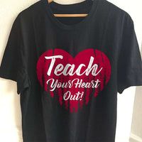 Load image into Gallery viewer, Designs by MyUtopia Shout Out:Teach Your Heart Out Adult Unisex Cotton Short Sleeve T-Shirt,S / Black,Adult Unisex T-Shirt
