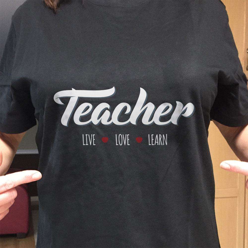 Designs by MyUtopia Shout Out:Teacher Adult Unisex Cotton Short Sleeve T-Shirt