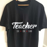 Load image into Gallery viewer, Designs by MyUtopia Shout Out:Teacher Adult Unisex Cotton Short Sleeve T-Shirt,S / Black,Adult Unisex T-Shirt
